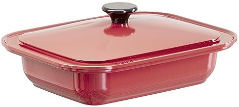 Brava Ofenemaillierte Gusseisen-Kochpfanne und Deckel, verwendet als Dutch Oven, Reiskocher oder Slow Cooker für Braten, Eintöpfe, Schmoren und mehr