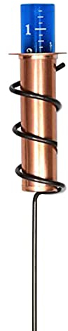 KOBONA Kupfer Regenmesser Hohe Genauigkeit Spirale Rasen Regenmesser Outdoor Wassermesser Schwimmendes Kupfer Regenmesser for Garten, Rasen, Hinterhof, Terrasse, Außenwege