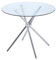 Hallowood Furniture Cullompton - Mesa de comedor pequeña de cristal con patas cruzadas de acero inoxidable, mesa redonda de 2 a 4 plazas para comedores, cocinas o cafeterías (90 cm)