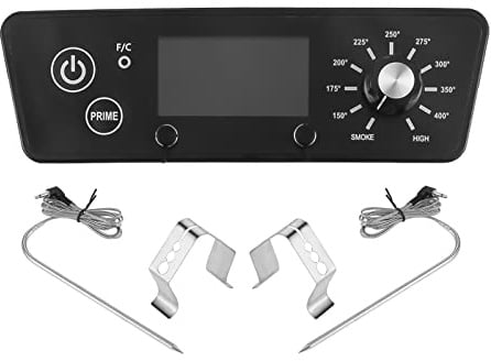 MOOTVGOO Digitales Thermostat-Controller-Set, Ersatz für Pit Boss 3/4/5/7 Serie, vertikale Pellet-Räucher, mit Temperatursonden und Edelstahl-Grill-Clips