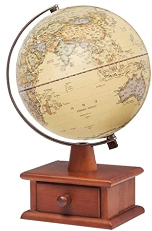 OLOTU Globus Kinder Globus mit Schubladenständer aus Holz, geprägter Vintage-Weltglobus, LED-beleuchteter Globus, 7,8 Zoll, geografischer Globus Globus Dekor