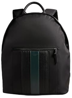 Ted Baker Herren Rucken Twill PU gestreifter Rucksack, Schwarz