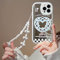 Emlivi Hülle für iPhone 11 Pro Max mit Perlen Armband Blumen Mode Handyhülle Wellen Schutzhülle Süß Erdbeere Bumper Cover Weich Silikon TPU Case für iPhone 11 Pro Max, Mirror Liebe