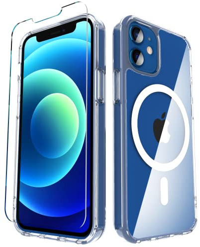 Scooch® Schutzhülle für iPhone 12 Mini, kompatibel mit MagSafe mit Displayschutzfolie [MagCase] iPhone 12 Mini Hülle MagSafe, Fallschutz in Militärqualität, ultrastarke Magnete, kratzfest