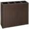 puraday Ensemble Jardinière de Jardin avec 4 Pots Amovibles Résine Tressée Marron 79x22x76 cm Ensemble de Lit Surélevé Structure à Tissage Serrée Ensemble de Pots de Fleurs Terrasse Balcon