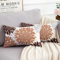 HomeStilez Outdoor Kissenbezug Dahlie Leinen Braun Grau Blumen Dekorativ Quadratisch Waschbar Herbst Sofakissen Dahlie Dekokissen Kissenbezüge 30x50 cm für Wohnzimmer Garten Kissen Dekor