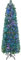 RELAX4LIFE Albero di Natale Artificiale Slim 150cm con Fibre Ottiche, Effetto Realistico e Luci Colorate,Base Pieghevole in Ferro