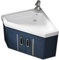Eckwaschbecken mit Unterschrank,wandmontiertes keramikwaschbecken,freistehendes waschbecken ,waschbeckenunterschrank kleines waschbecken,Für Badezimmer, Waschküchen. ( Color : Blauw , Size : 56*56cm )