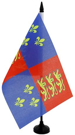 AZ FLAG Tischflagge Königin Elisabeth I von England, 21 x 14 cm – kleine britische Flagge für Büro, 100% Polyester, mit 25 cm Fahne und Sockel aus schwarzem Kunststoff