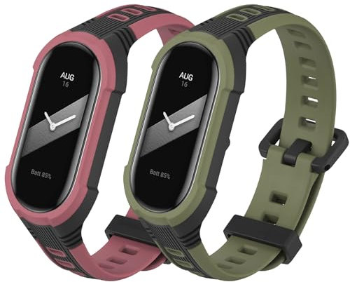 Xisair 2 Stück Ersatzband Kompatibel für Xiaomi Mi Band 8 Armband Silikon Fitness Ersatzbänder Xiaomi Smart Band 8 Verstellbaren Armband für Xiaomi Mi Band 8 Armbänder