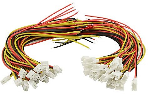 BGTXINGI 40PCS (20Pairs) 2,0 mm 3-polige Buchse mit Stecker und 10 cm Anschlusskabel für LED-Lichtleiste 3,9 Zoll Kompatibel mit JST PH