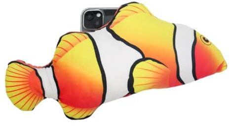 qizjio Ugly Phone Case for iPhone 11 Pro Max Cute 3D Plush Fish Simulation Clownfish Phone Case