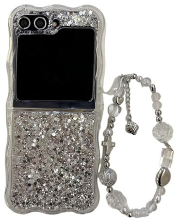 GULVQYF for Samsung Galaxy Z Flip 5 Glitter Bling rhinestone Case,Cute Luxury Sparkle Shiny Women Girls Soft Silicone Slim Clear Bumper Phone Case for Galaxy Z Flip 5 5G