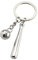 Baseballschläger-Schlüsselanhänger – Baseballschläger-Schlüsselanhänger mit Baseballball, versilbert mit Zink und Metall, Schlüsselzubehör für Sportliebhaber, Beisball usw. – Unisex-Schlüsselanhänger