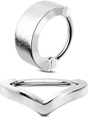 OUFER 2Stück 316L-Edelstahl Knorpel Ohrpiercing 16G Helix Piercings 8mm Helix Piercing Schmuck Helix Ohrringe Nasenpiercing Stecker Nasenring 8mm Nasenring