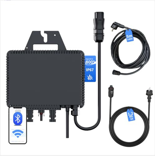 RC Microonduleur, Mise à Niveau à 800W, onduleur Solaire Intelligent, WiFi intégré, adapté pour Les systèmes solaires de Balcon, efficacité MPPT 99,8%