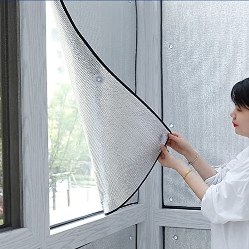 Cubierta aislante para ventana de coche con panel reflectante y ventosas, rollo de aislamiento térmico para caravana, barco, ático y patio, reflector plateado de doble cara que mantiene el calor del