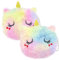 NECXON 2 Porte-Monnaie en Peluche pour Fille, Petit Porte-Monnaie Mignon en Peluche de Dessin animé, Joli Sac à Monnaie en Peluche de Dessin animé pour Fille et Femme (Rose Rouge et Rose)