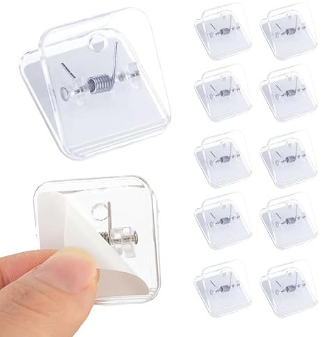 12 Stück Klebrige Federclips Selbstklebende Kabelklemmen Durchsichtige Wandteppich Klebrige für Outdoor Zuhause Büro Fotoposter