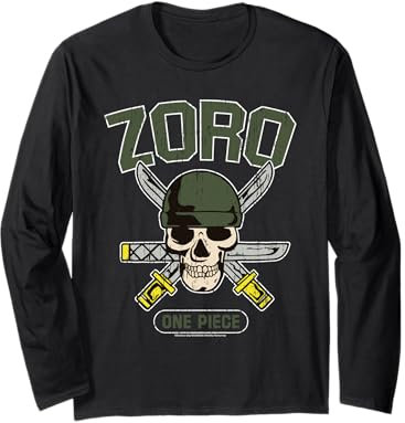 Chapeau de paille One Piece Pirate Hunter Roronoa Zoro Logo Anime Manche Longue