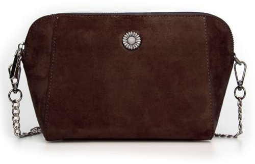 Crossbody-Tasche für Damen, trendiges Wildlederimitat, Umhängetasche, Handtasche, Retro, weich, Handy-Schultertasche, Tragetasche, Dunkelbraun