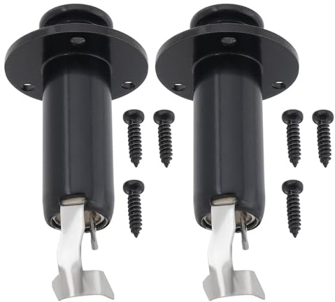 LT Easiyl 2 Stück Mono-Endpin-Ausgangsbuchse für Akustik- Und E-Gitarrenbässe mit Schraubknopf-Buchsenbuchse Geeignet für 6,35-mm-Stecker Zylinderbuchse (schwarz)