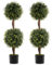 COSTWAY Artificial Boxwood Topiary Ball Tree, Ball Shaped Fake Plant with Cement-filled Plastic Pot, UV Resistant Faux Greenery Plants Decoration for Indoor Outdoor (2, 90CM, 2 Balls)
