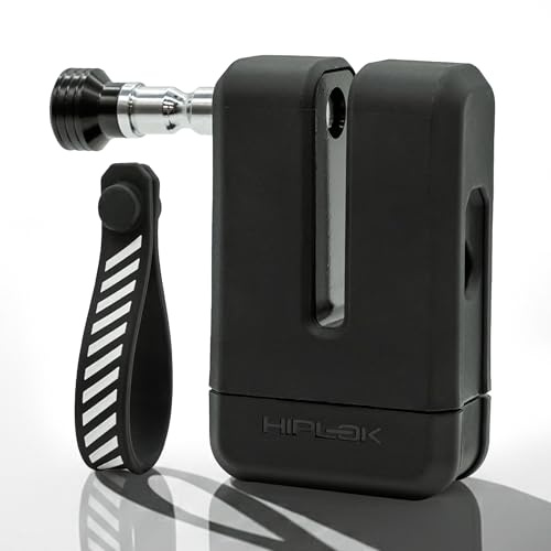 Hiplok MDX Motorcycle Disc Lock - 1.1kg - Sold Secure Powered Cycle Gold Rated, Anti-Pick, Anti-Drill, Weatherproof, 44x8mm, 3 Coded Replaceable Keys, Reminder Tag Included