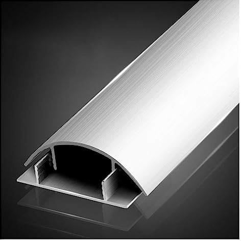 Self-Adhesive Electrical Cable Trunking, Floor And Wall Metal Cable Raceway Cover Silver Multiple Sizes Pack Of 3 1 meter(No.5)