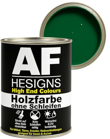 Alex Flittner Designs Furniture Paint without Sanding in Emerald Green RAL6001 Semi-Matt 750 ml Furniture Paint Wood & Metal Indoor/Outdoor Use