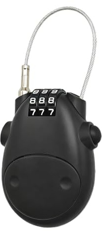 Kabelschloss Zahlenschloss, Roller Schloss mit 3 Zahlenscheiben 77cm Stahlseil Fahrradschloss Klein für Fahrräder, Skiern, Helm, Gepäck, schloss scoote (Schwarz)