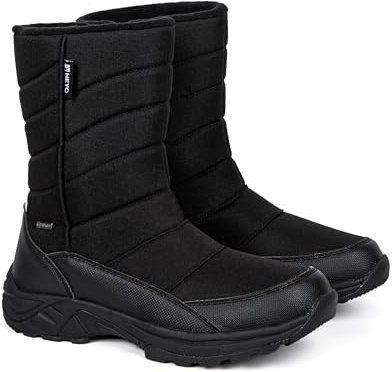 HEYO Herren Schneestiefel Warme Winterstiefel Trekkingschuhe Gepolstert Wasserdicht Trekking Boots Reißverschluss