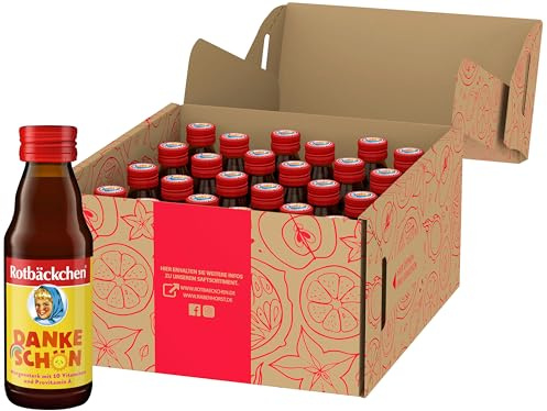 ROTBÄCKCHEN Dankeschön MINI 24er Pack (24 x 125 ml) | Multi-Vitamin-Mehrfruchtsaft, limitierte Sonderedition - Sag's mit Rotbäckchen