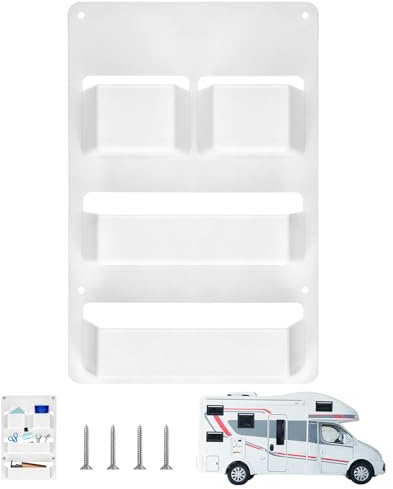 RICKMASK Scatola di conservazione per camper, barca e roulotte, organizer per porta di servizio WC, organizer per porta di servizio, montaggio a parete in ABS