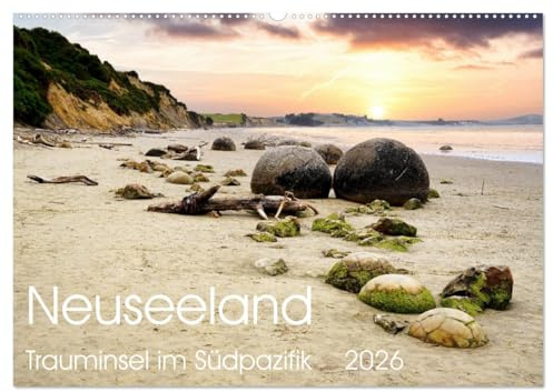 Neuseeland Trauminsel im Südpazifik (Wandkalender 2026 DIN A2 quer), CALVENDO Monatskalender: Erleben Sie die Neuseelands schönste Regionen auf der Nord- und Südinsel (CALVENDO Orte)