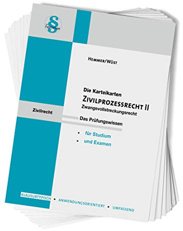 32820 - Karten ZPO II: Zwangsvollstreckungsrecht (Karteikarten - Zivilrecht)