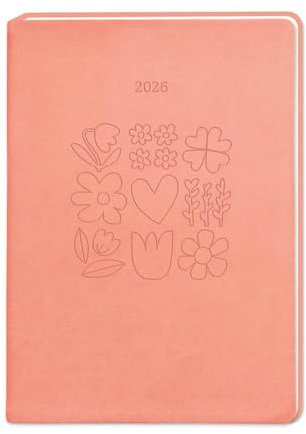 Terminplaner Lederlook 2026 Peach: Terminplaner Lederlook A6