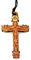 IconsGr 35 Halskette mit christlichem, griechisch-orthodoxem Holzkreuz-Anhänger