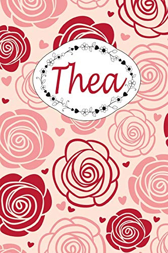 Thea: Personalisiertes Notizbuch / 150 Seiten / Punktraster / ca DIN A5 / Rosen-Design