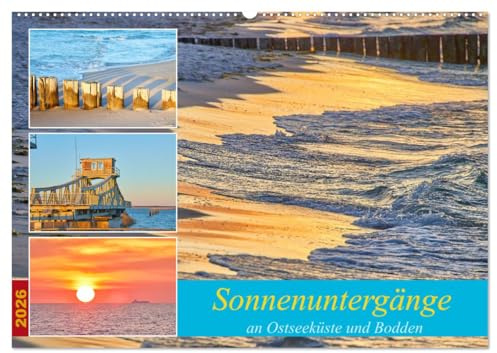 Sonnenuntergänge an Ostseeküste und Bodden (Wandkalender 2026 DIN A2 quer), CALVENDO Monatskalender: Faszinierende Sonnenuntergänge an Osteekust und ... Darss Zingst. (CALVENDO Natur)