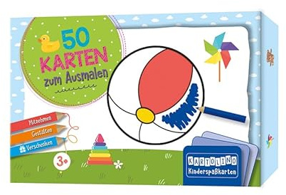 50 Karten zum Ausmalen - Erste Dinge: Mitnehmen, gestalten, verschenken (KARTOLINO Kinderspaßkarten)