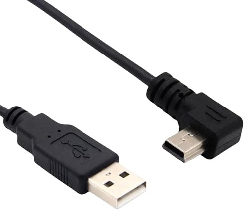 Aukson J26 USB 2.0 A auf Mini USB Kabel 90° Links Abgewinkelt – Hochwertiges Ladekabel für Dashcams, Auto GPS, Navi und Kamera