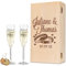 Leonardo Sektgläser mit Gravur von Namen & Datum im - Wedding Design - als Geschenk zur Hochzeit, Verlobung oder zum Jahrestag - inkl. gravierter Vintage-Holzkiste - das perfekte Hochzeitsgeschenk