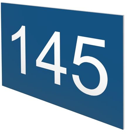 DECOHO - Numéro boîte aux Lettres Personnalisable Grand Format - Plaque Plastique Bleu Chiffres Blancs - 100x70 mm adhésif 3M - Résistant - Bleu