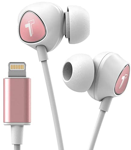 Thore Wired in Ear Headphones for iPhone 11/12/13/Pro Max Earphones with Mic - Lightning MFi Certified by Apple Earbuds with Remote Microphone + Volume Control (V100)
