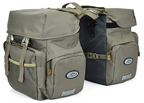 TCKGOOL Fahrrad Gepäcktaschen, 50L Gepäckträger Tasche Reißfest Groß Fahrradtaschen mit Regen-Abdeckung MTB Mountain Bike Sitz Trunk Bag (Grau)