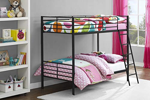 DHP Furniture Convertible Bunk Bed Black Single Over Single