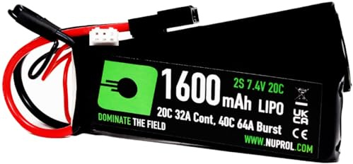 NUPROL Power - 7.4v LiPo 1600mAh 2S Mini Tamiya [Rate 20C @ 32A] [Burst 40C @ 64A] - Nunchuck