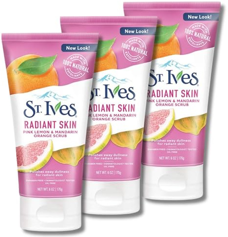 St Ives Radiant Skin Pink Lemon & Mandarine Orangenpeeling, 150 ml, 3 Stück