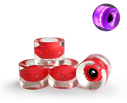 Without FJY Rollen, 4 Stück, 80 A, 60 x 45 mm, Skateboard, Rollen rot